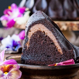 Double the chocolate in this delicious Chocolate Cheesecake Stuffed Bundt Cake! A rich chocolate cake filled with a decadent chocolate cheesecake. | livforcake.com