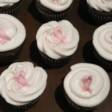 Breast cancer awareness cupcakes.