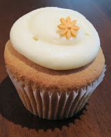 Close up of a cupcake.
