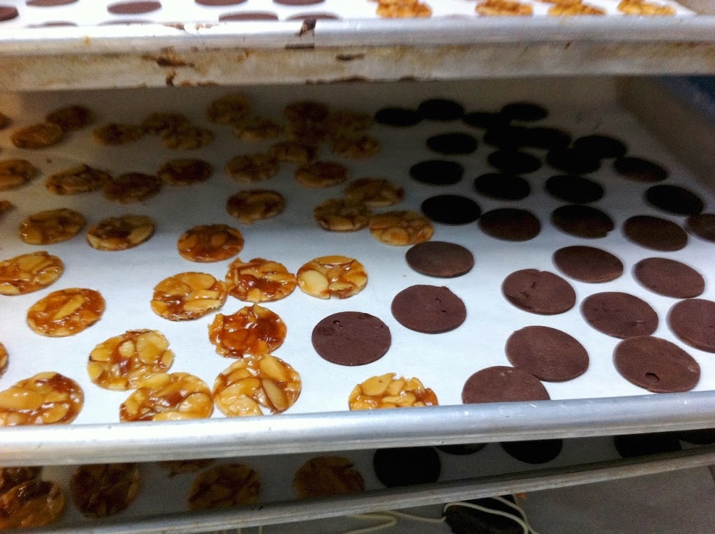 Scenes from a pastry kitchen.