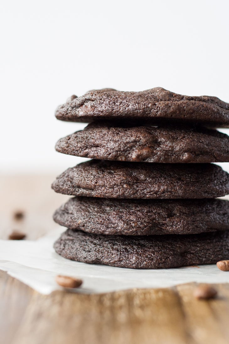A close up of a Stack of cookies.