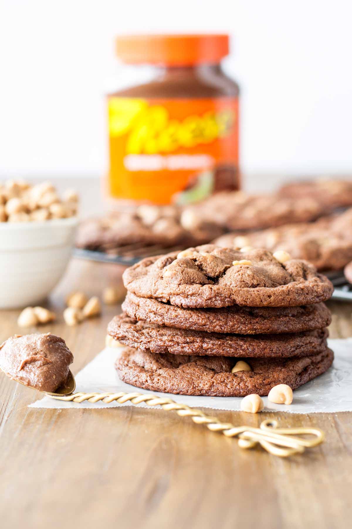 Chocolate Peanut Butter Chip Cookies - Striped Spatula