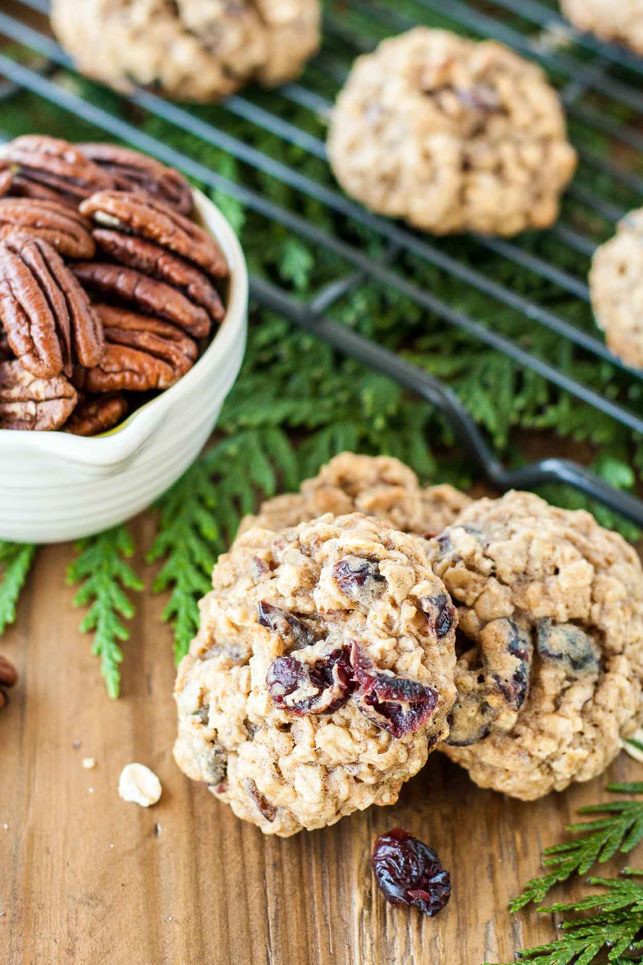 Cookies on a wooden table.