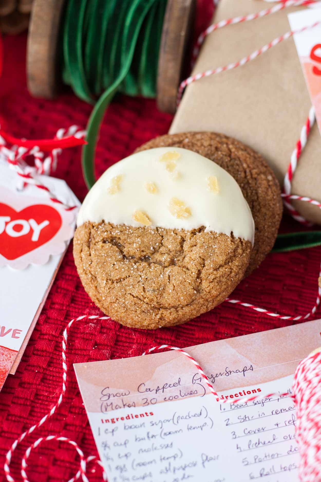 white chocolate dipped gingersnaps