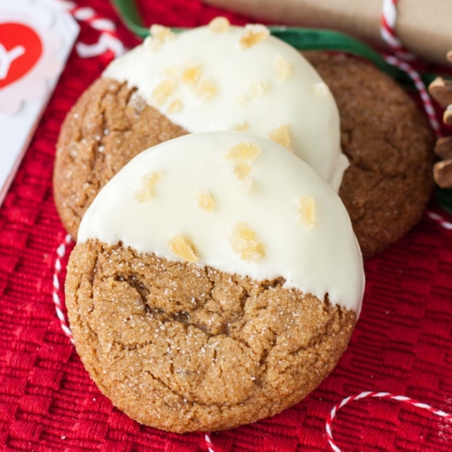 Snow Capped Gingersnaps (Chewy Gingerbread Cookies) - Liv for Cake