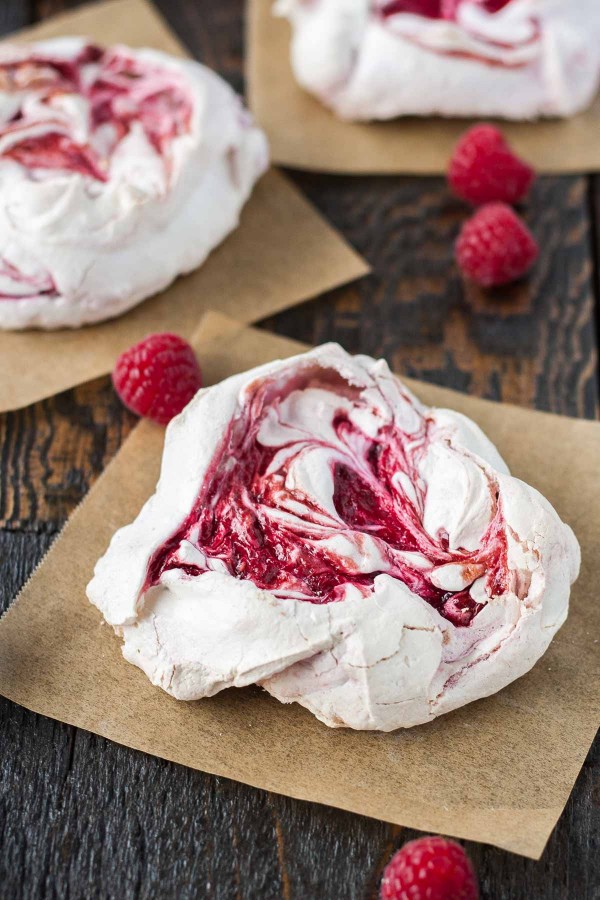 Chewy Raspberry Meringues - Liv for Cake