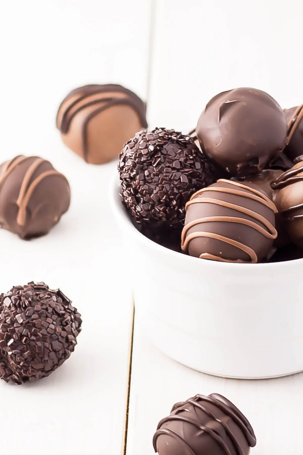 Close up of cookie dough truffles