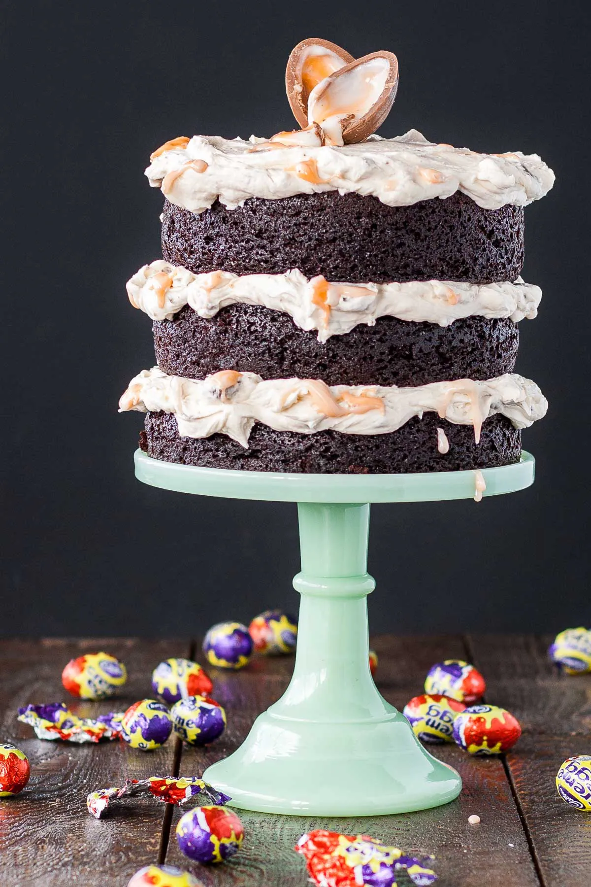 Cadbury's Creme Egg Eggless pancake roll Cake. | simply.food