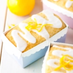 Three mini lemon loaves in pastel liners.
