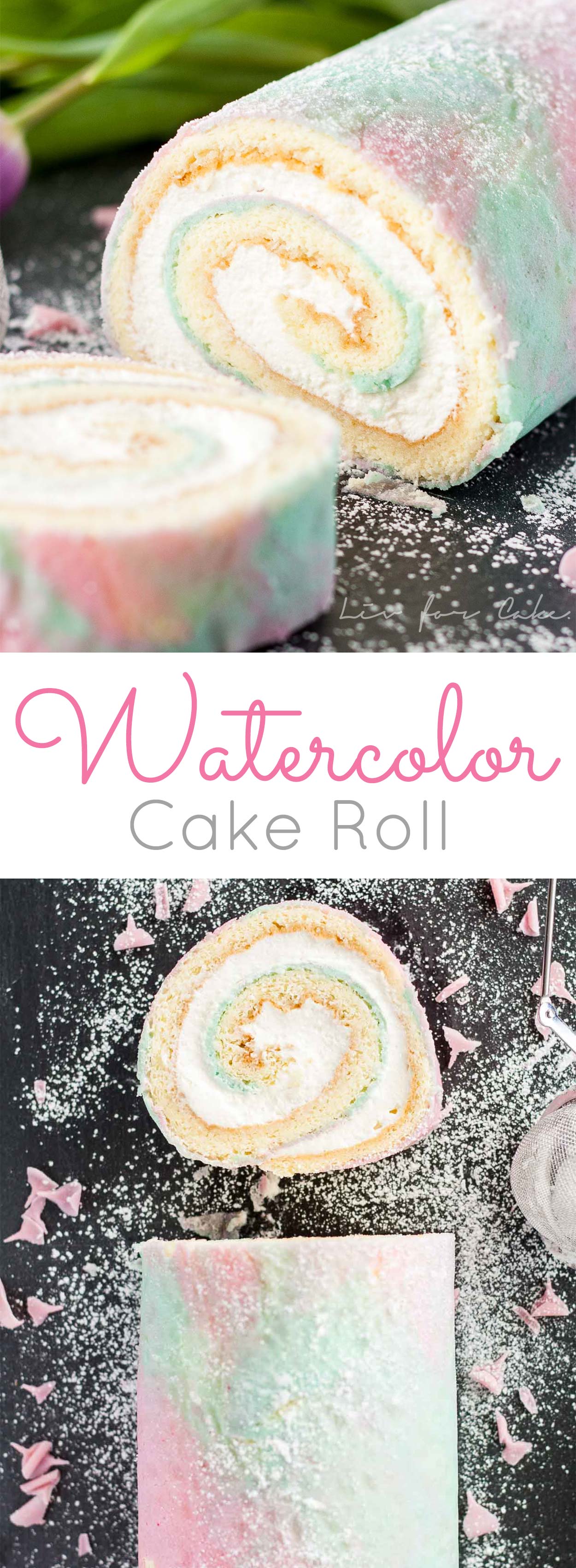 Watercolor Cake Roll Liv for Cake