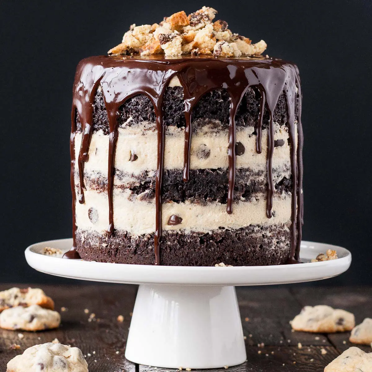 Chocolate Chip Cookie Dough Cake - Rich And Delish