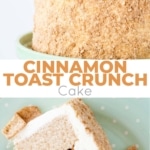 Cinnamon Toast Crunch Cake photo collage.