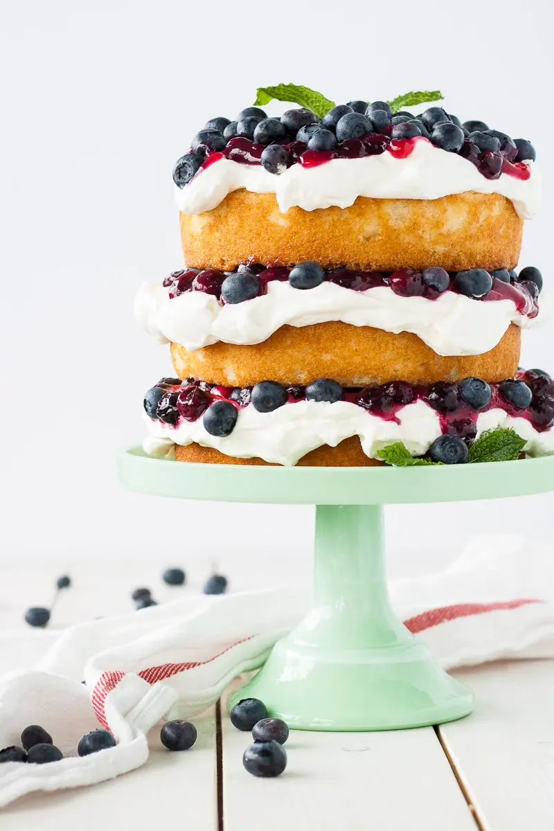 Sponge Cake with Blueberry Topping Recipe: How to Make It