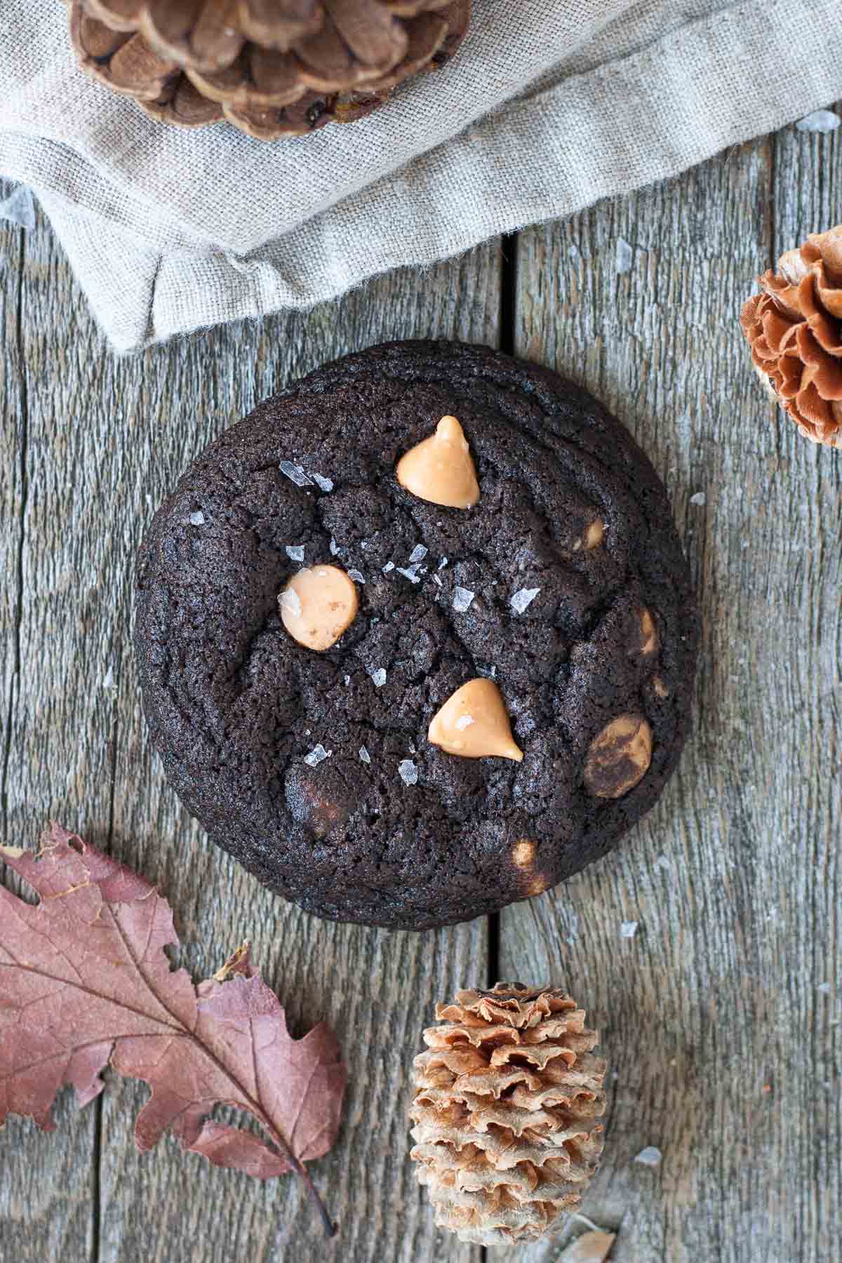 Overhead shot of a cookie.