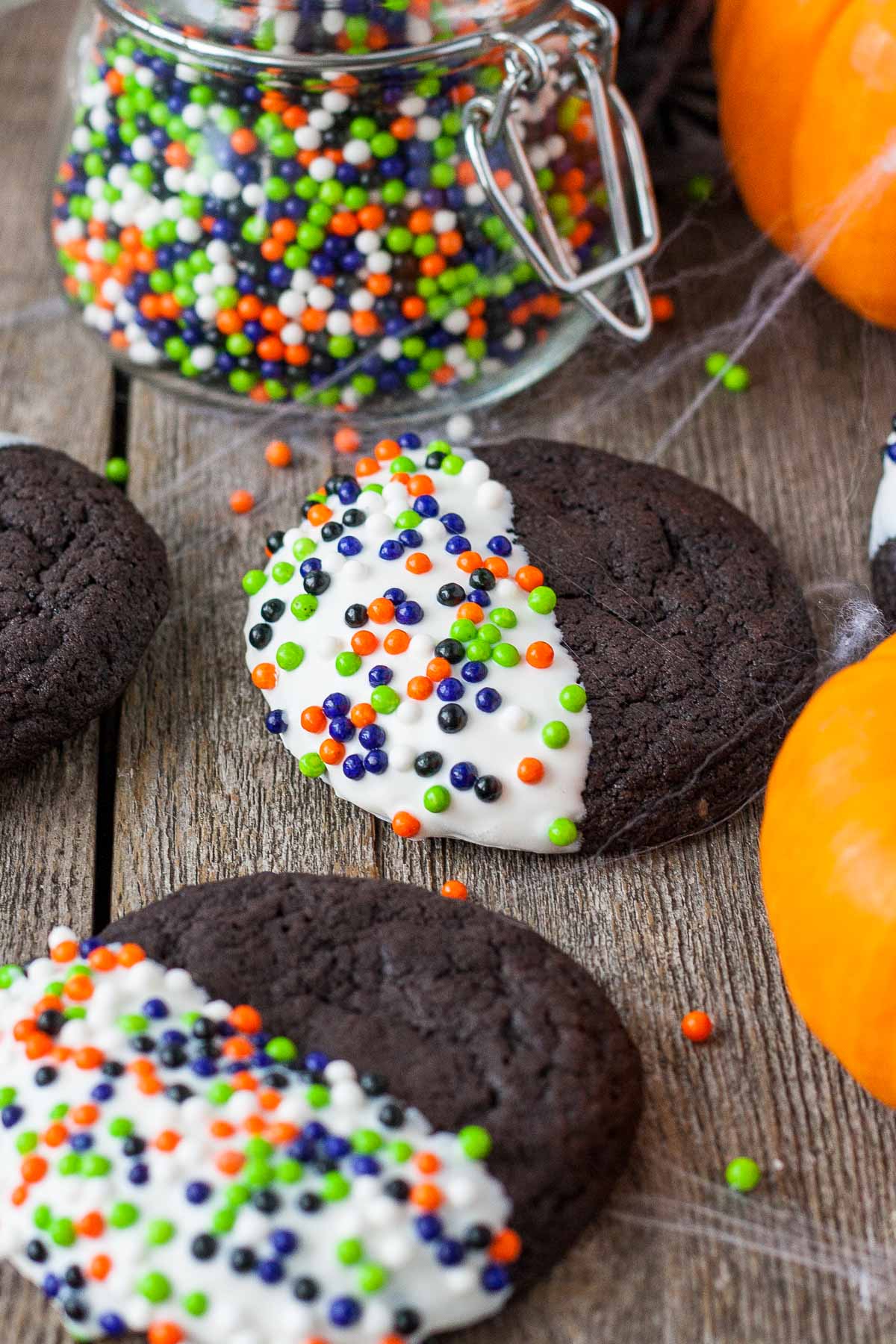 Cookies with fall decor around them