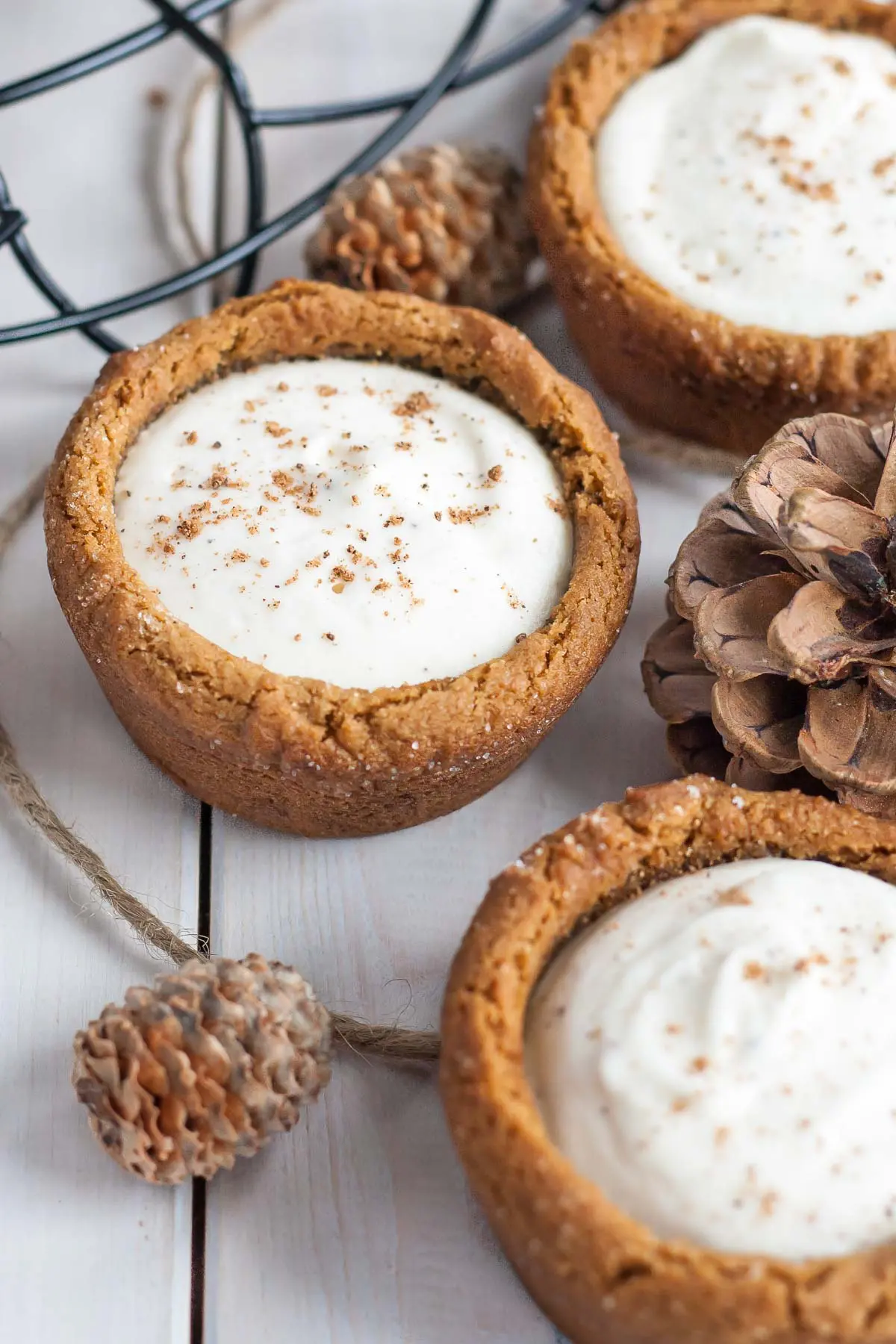 Gingerbread Cookie Cups with Eggnog Liqueur Ganache - The