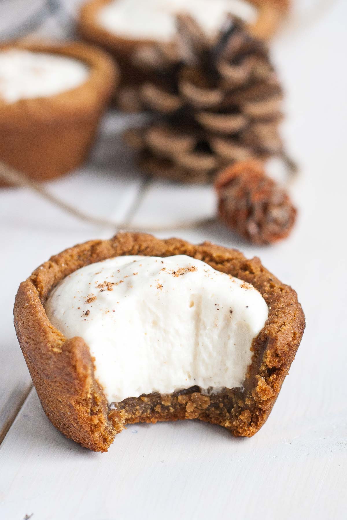 Gingerbread Cookie Cups with Eggnog Liqueur Ganache - The