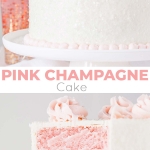 This Pink Champagne Cake is the perfect way to celebrate any occasion or holiday! A champagne infused cake with a classic vanilla buttercream. | livforcake.com