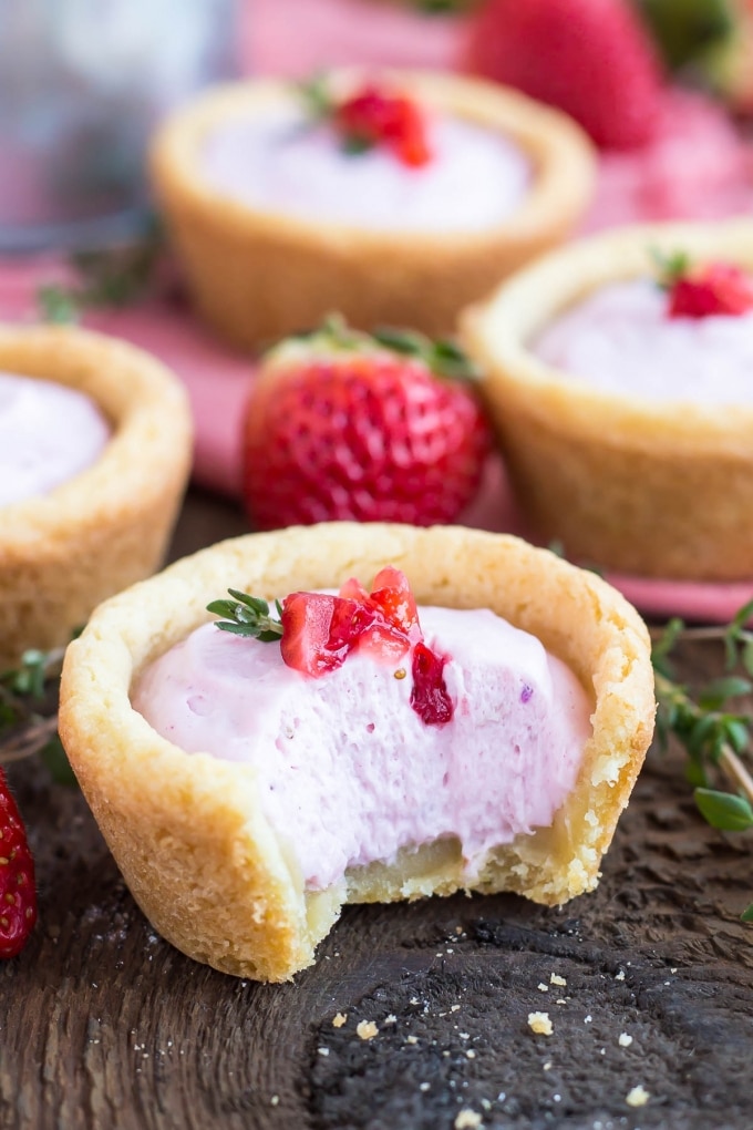 Strawberry Cheesecake Cookie Cups - Liv for Cake