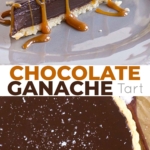 Chocolate tart photo collage.