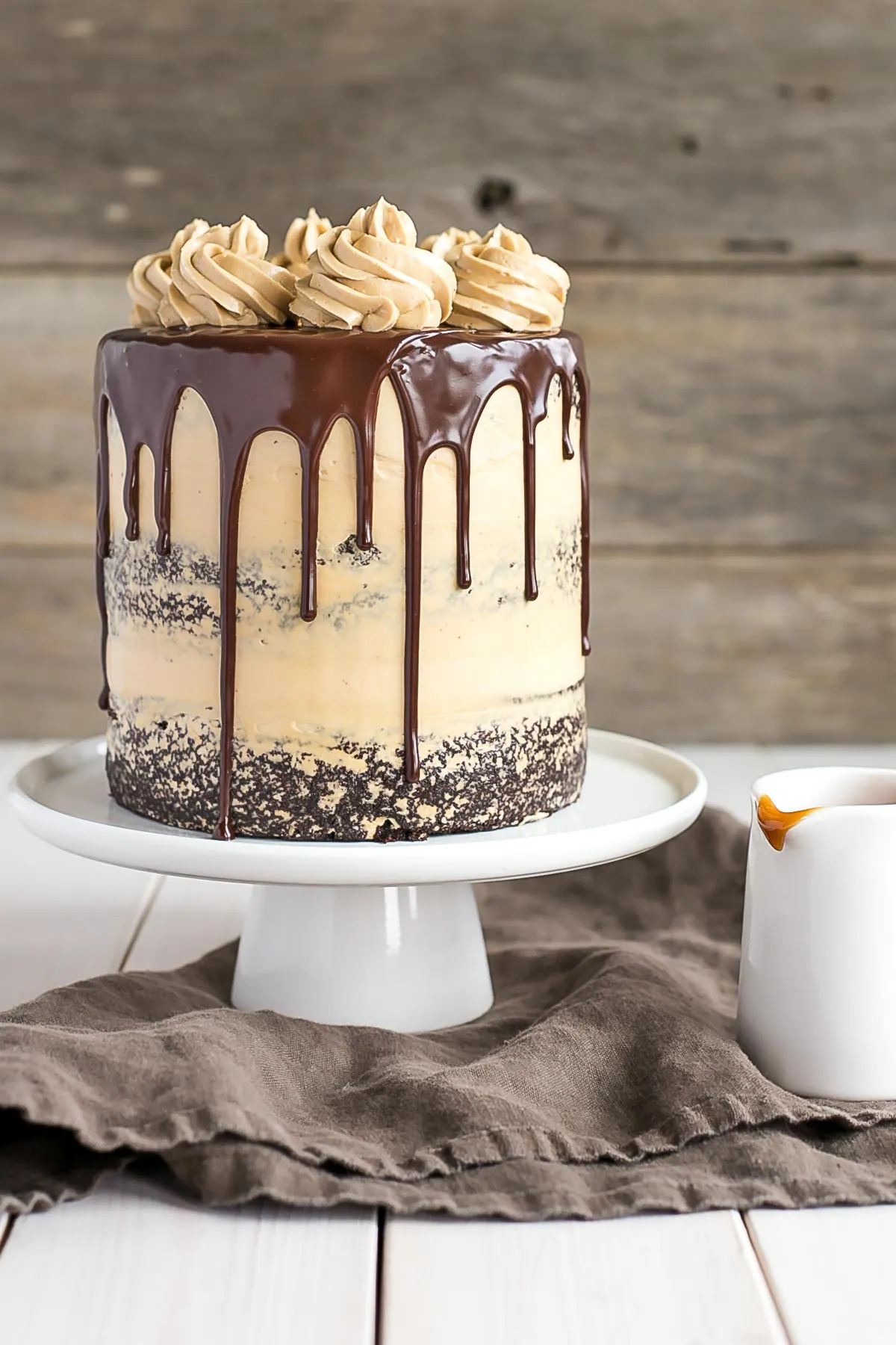 High Altitude Chocolate Almond Drip Cake - Curly Girl Kitchen