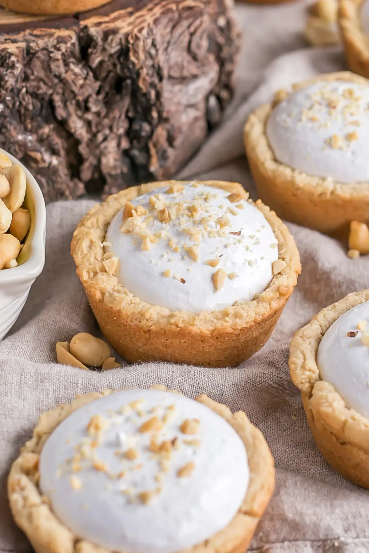 Chewy cookie cups with peanut butter and marshmallow.