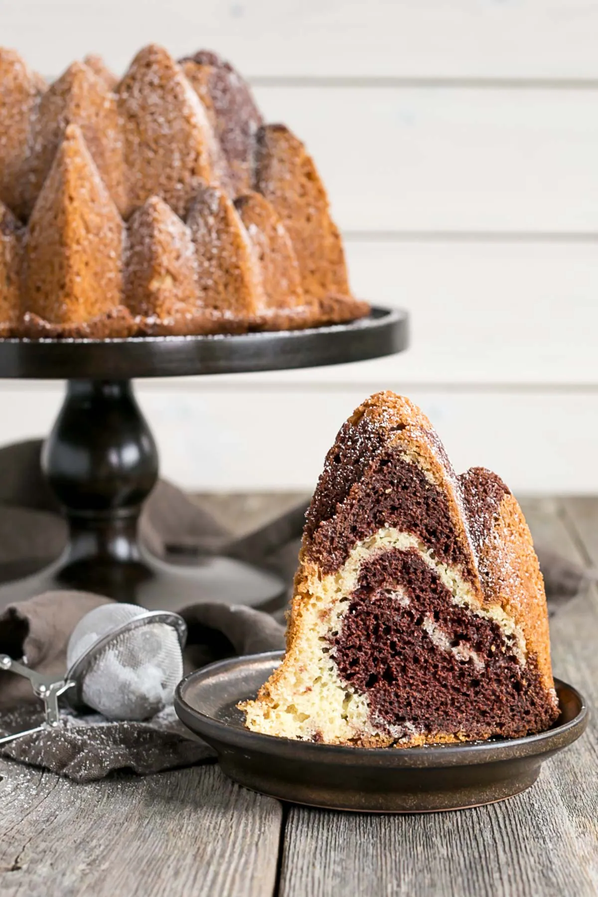 The Caked Crusader: Chocolate and vanilla marble madeira bundt