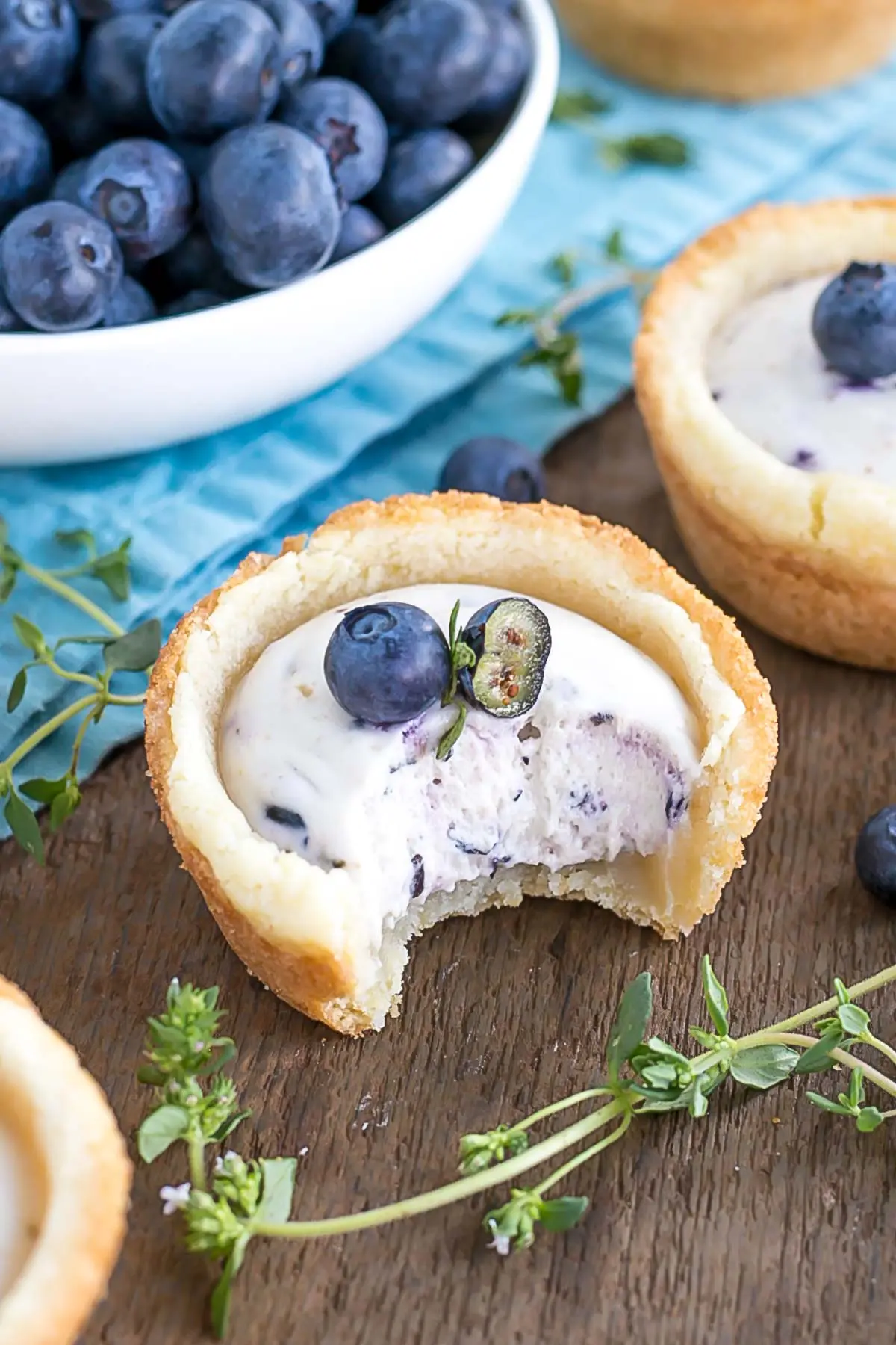 Cookie cup with a bite taken out of it.