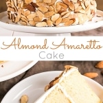 This Almond Amaretto Cake is a must for any almond lover! Almond cake layers infused with Amaretto liqueur paired with a classic vanilla buttercream. | livforcake.com