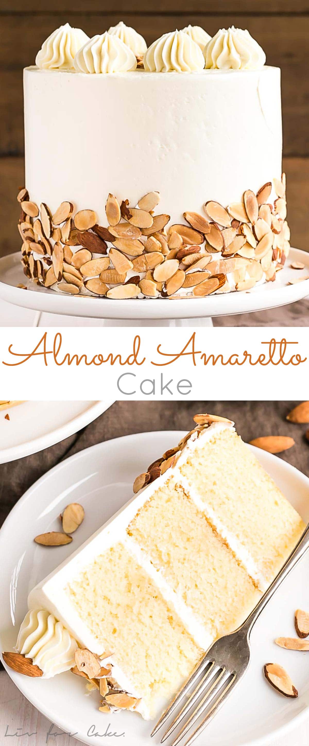 Almond Amaretto Cake collage