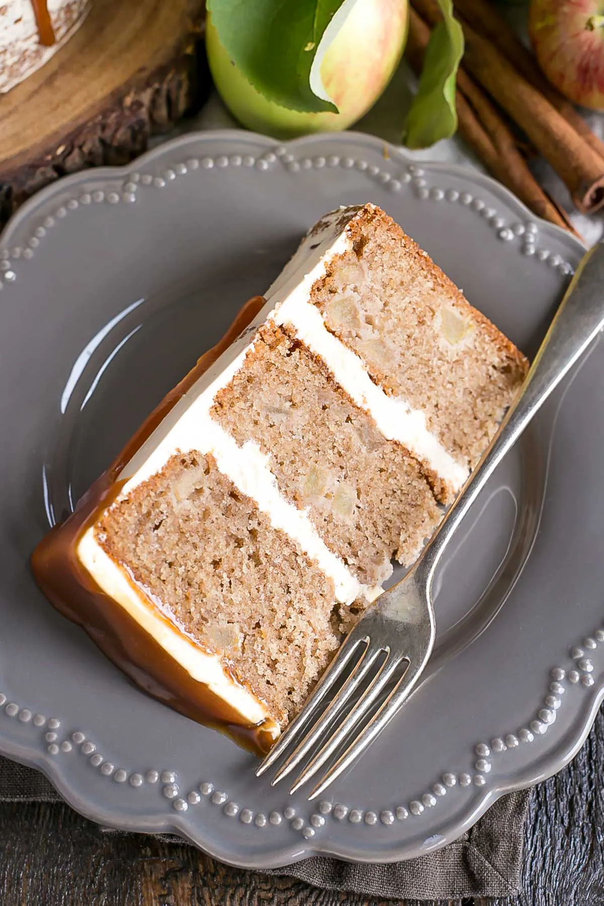 Slice of cake on a plate.