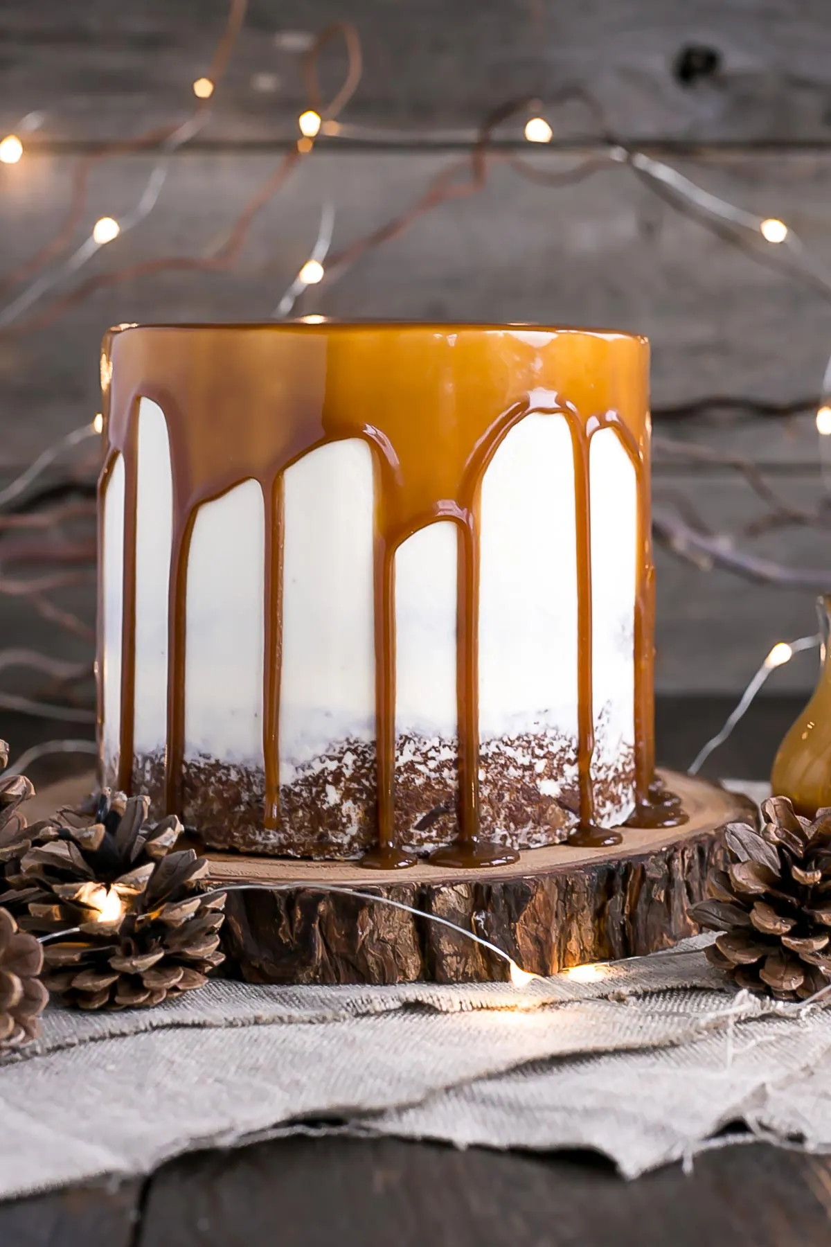 Cake on a rustic plate