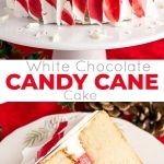 This White Chocolate Candy Cane Cake is the perfect addition to your holiday celebrations! | livforcake.com