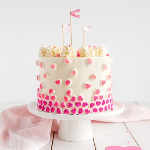 Buttercream White and Pink Rose Top Cake and Cupcakes Tower - Bay Tree Cakes