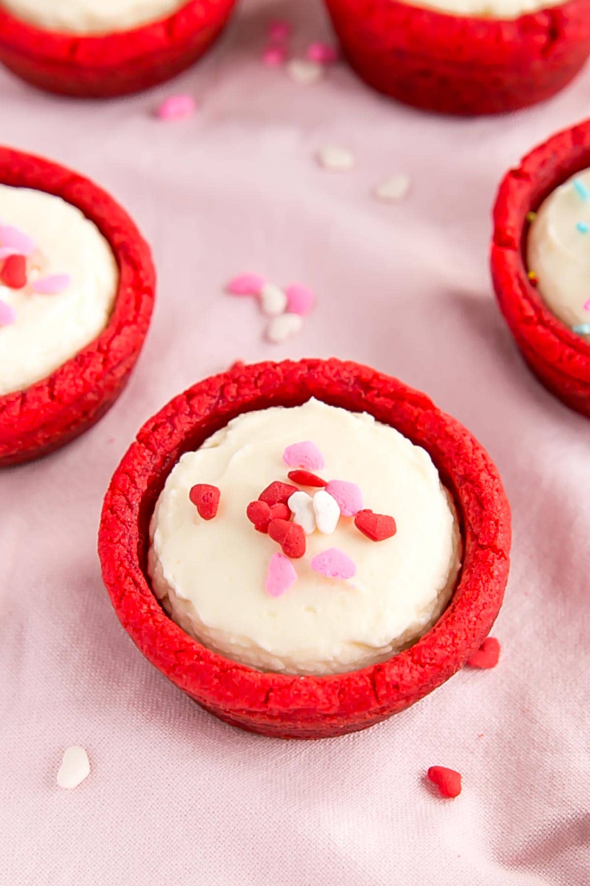 Cookie cup with heart sprinkles