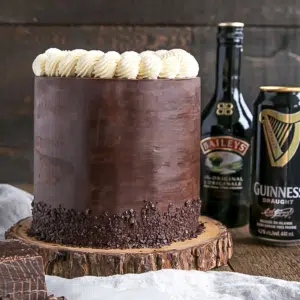 A decorated cake on a cake stand