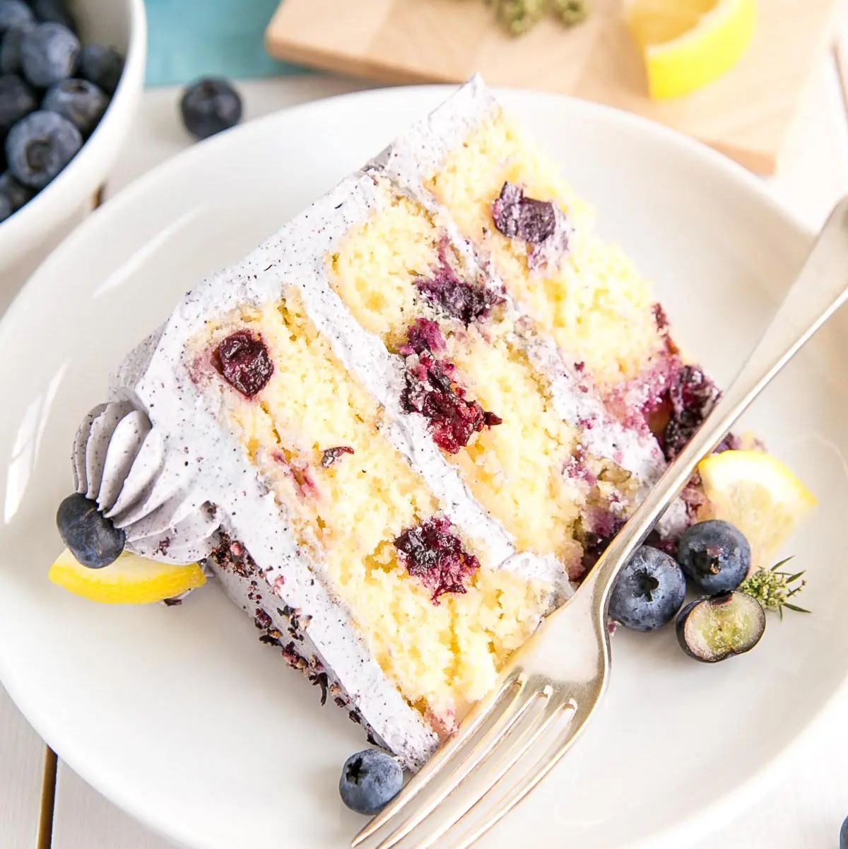 White Chocolate Layer Cake with Blueberry Curd Filling | Beantown Baker