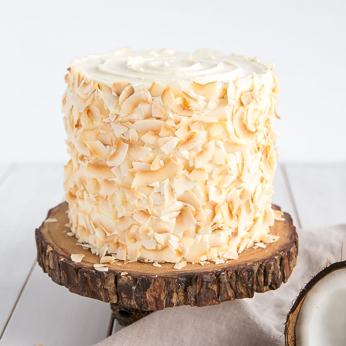 coconut decorated cake