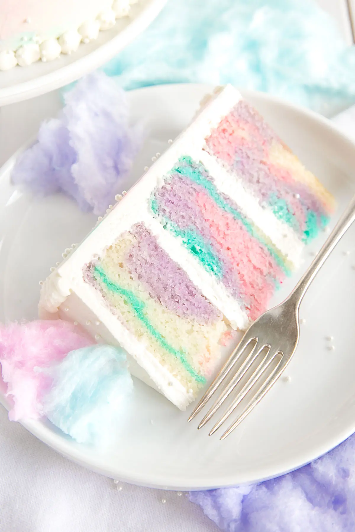 Cotton Candy Cake - Desserts On A Dime