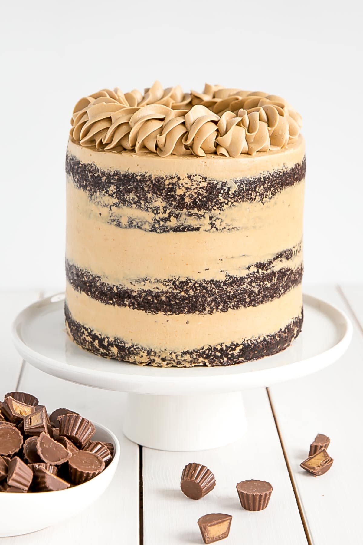 Chocolate cake with peanut 2024 butter frosting