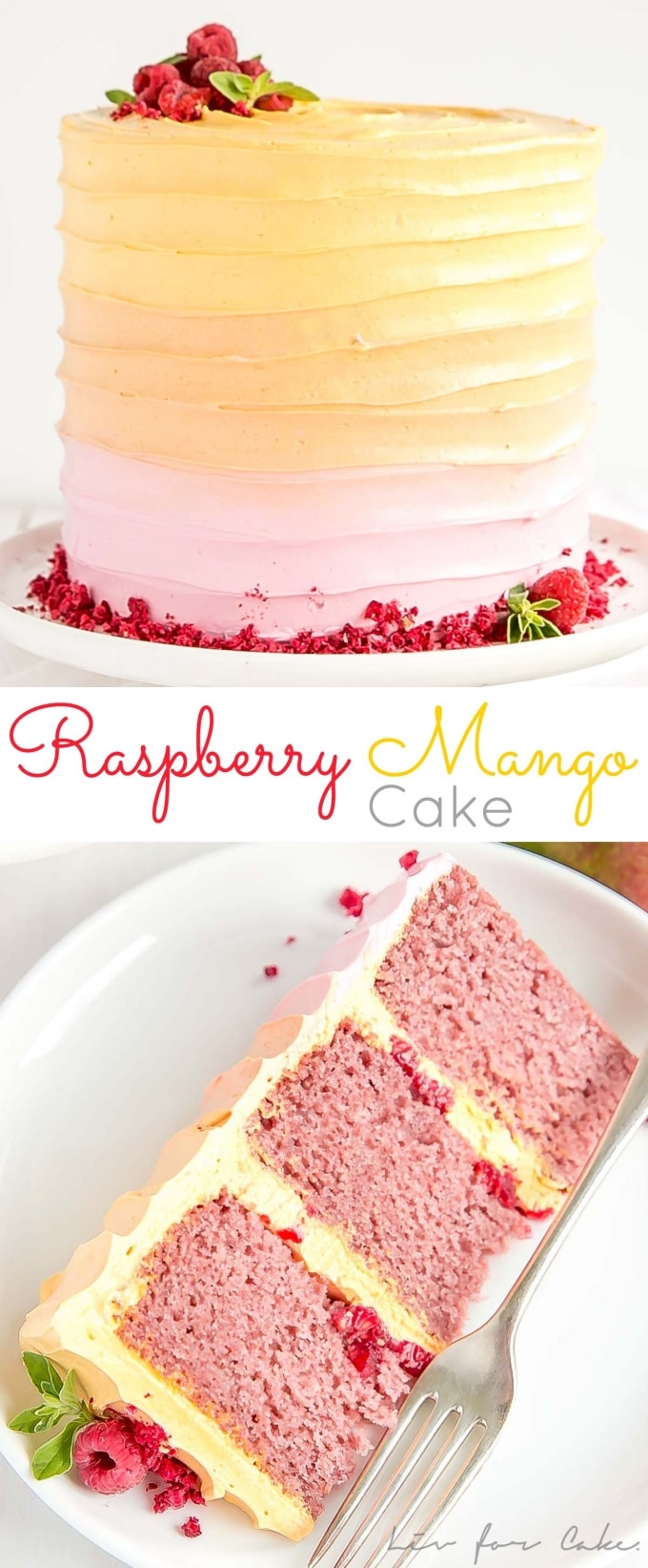 Raspberry Mango Cake - Liv for Cake