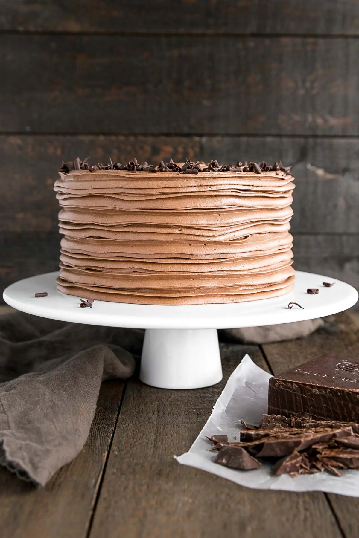 Classic chocolate cake with a rich chocolate buttercream. 