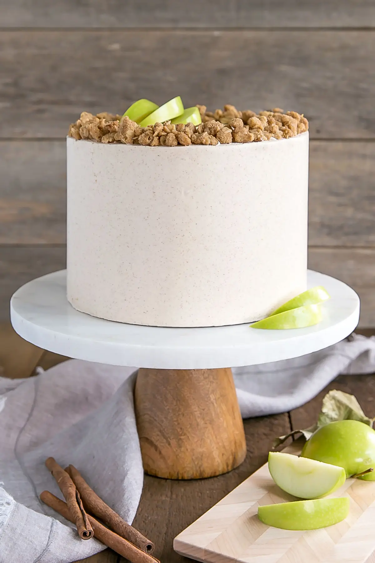 Cinnamon Apple Cake with Salted Maple Buttercream - Little Sugar Snaps