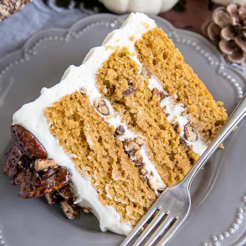 Pumpkin Cake with Candied Pecans - Liv for Cake