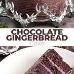 Chocolate gingerbread cake photo collage.