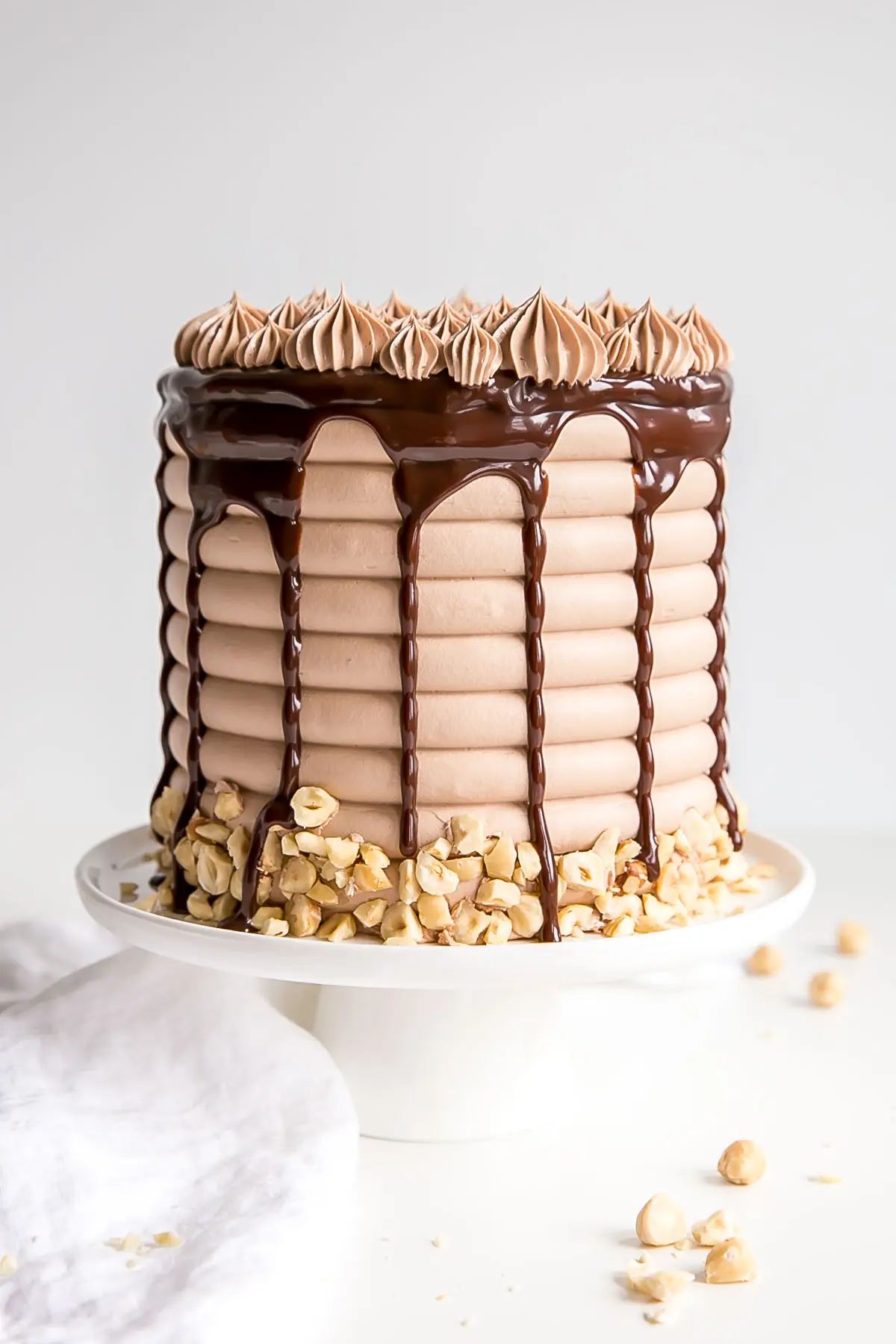 Nutella Cake - Six layers of chocolate cake, Nutella Swiss meringue buttercream, and Nutella ganache.