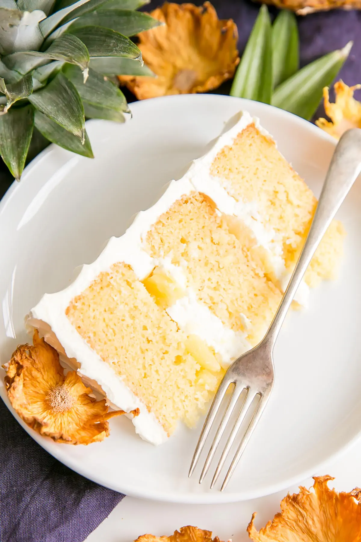 Pineapple Cake With Dried Pineapple Flowers Liv For Cake