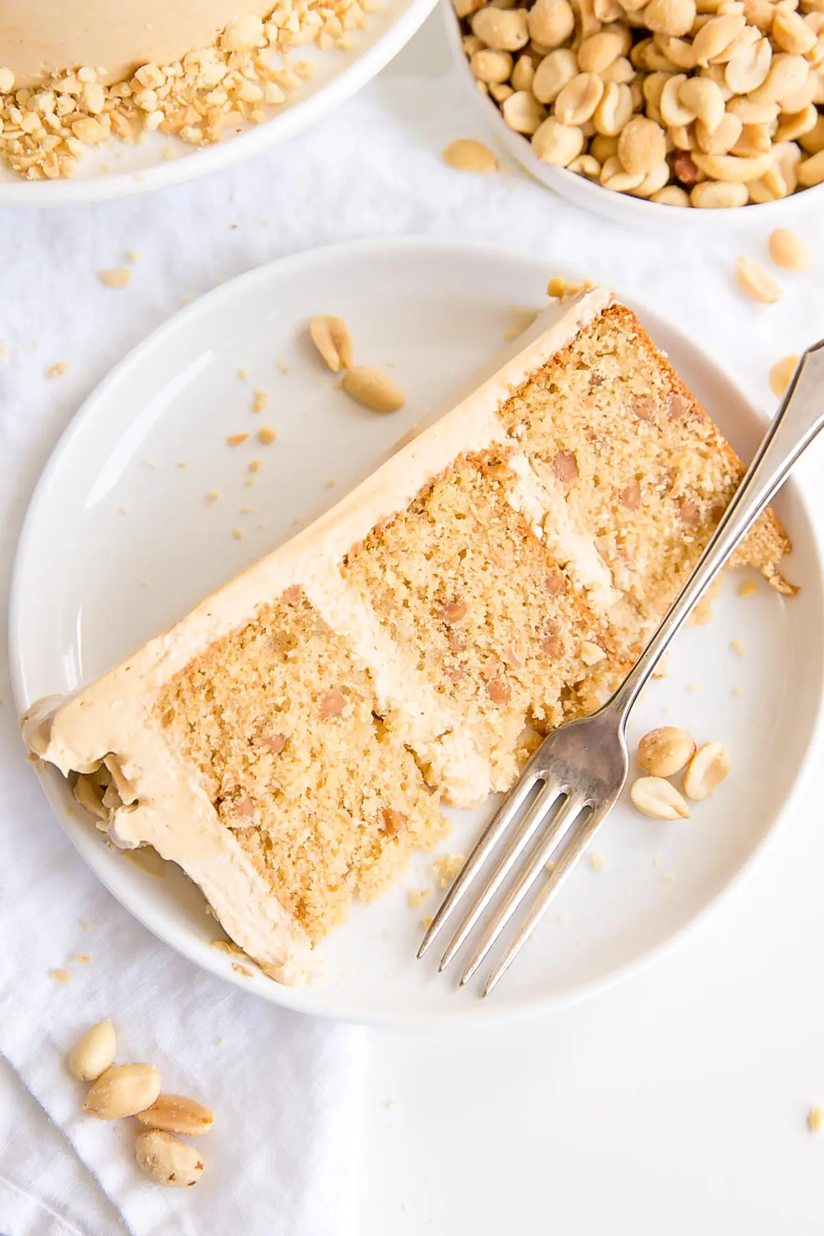 Slice of cake on a plate.