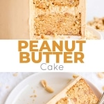 Peanut butter lovers, this cake is for you! Peanut butter cake layers studded with peanut butter chips covered in a peanut butter Swiss meringue buttercream. | livforcake.com
