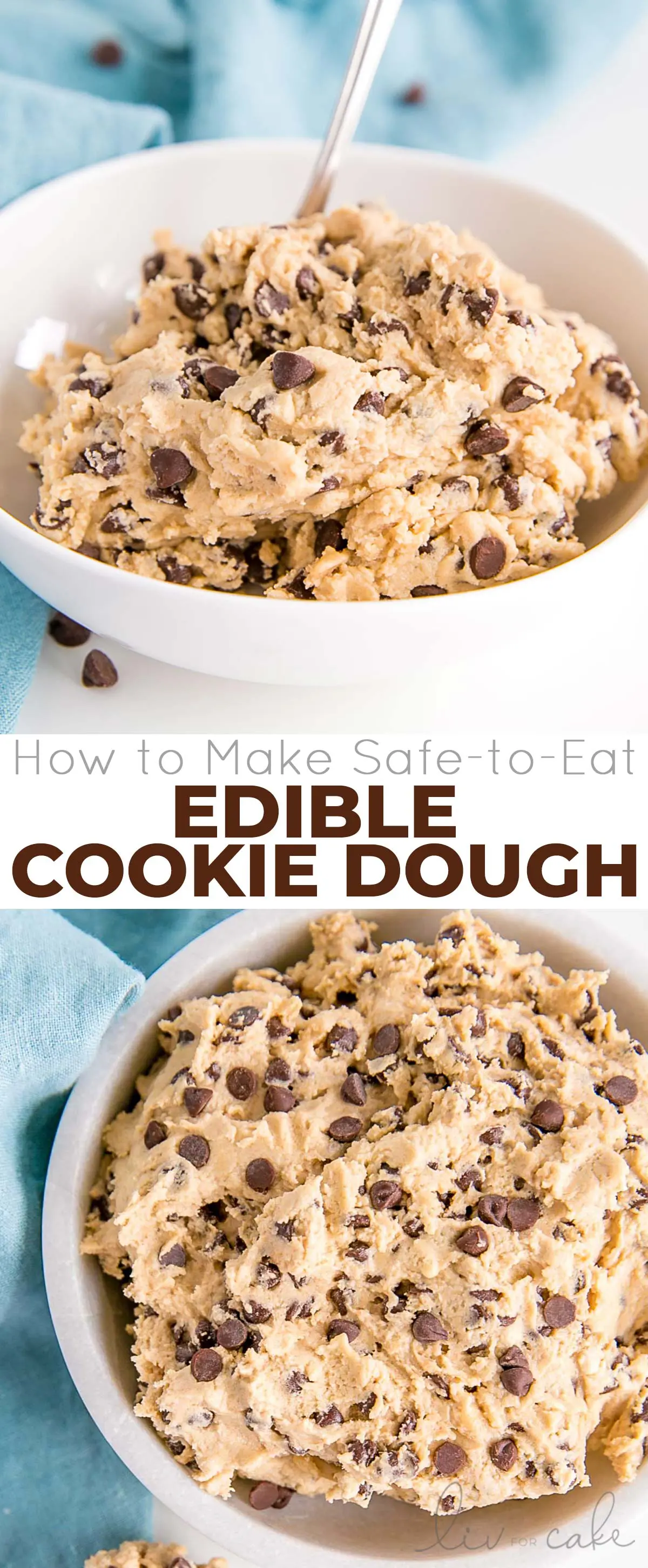 Edible cookie dough photo collage.